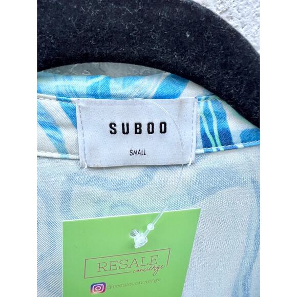 Suboo Psychedelic Agate Print Shirt & Elastic Waist Shorts Set Blue Womens Small - Picture 7 of 10